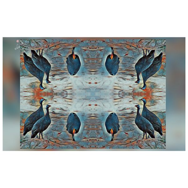 Guineas Foraging By Jinge For Fifo Rectangle Tablecloth