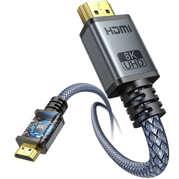 Peachz 8K HDMI Cable Ultra High-Speed 48Gbps, HDMI 2.1, 8K@60Hz, 4K@120Hz