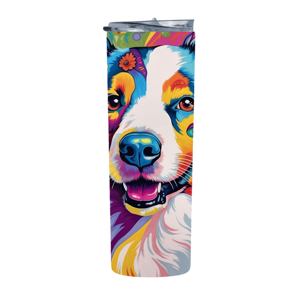 Trippy Australian Shepherd 20 Oz Straight Skinny Tumbler 04