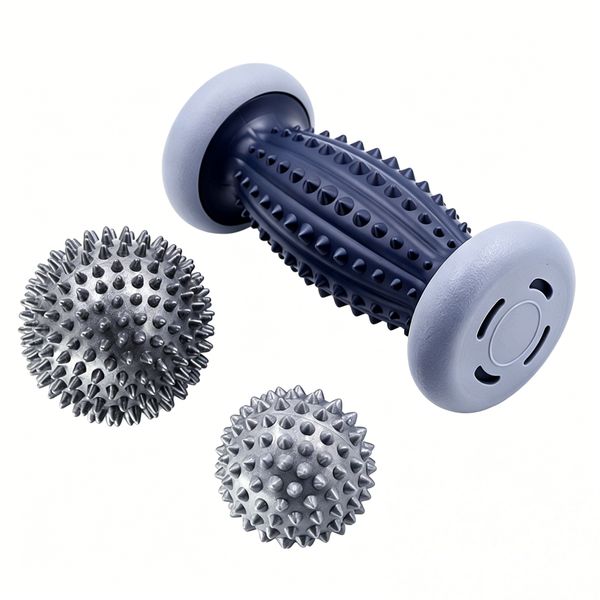 Sumvov 3-in-1 Foot Massage Roller and Spiky Balls for Muscle Relief