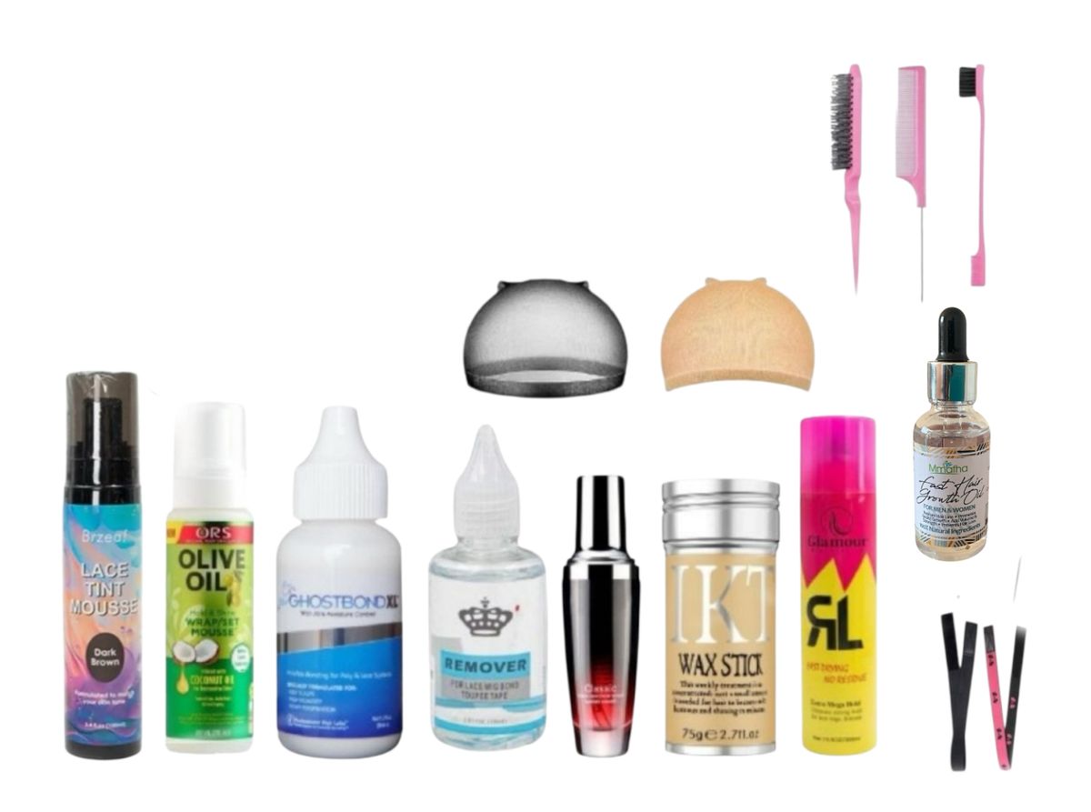 Complete Set for Brazilian Wig Installation & Maintenance & Hair Growth Oil