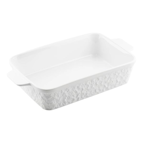 1300ml Ceramic Double-Ear Baking Dish 11-Inch - White