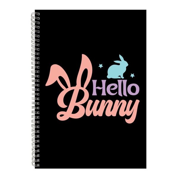 Hello A4 Notebook Spiral and Lined Easter Graphic Design Notepad Present087