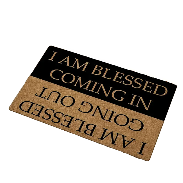 Brown, Black Polyester Rectangular Bath Mat