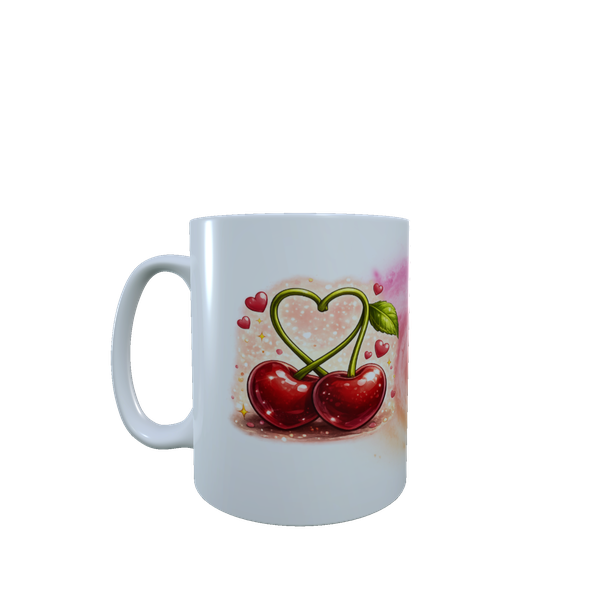 Cherry Heart Love Mug for Valentine's or Anniversaries