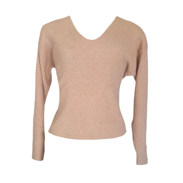 Ladies Beige Knit Jersey Top