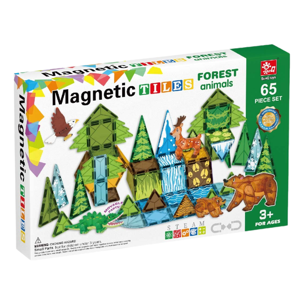 Magnetic Tiles - Forest Animals Set - 65 Pieces