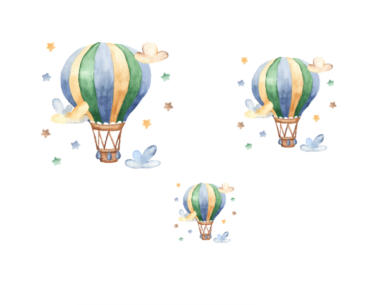 Hot Air Balloons Nursery Wall Decal Set