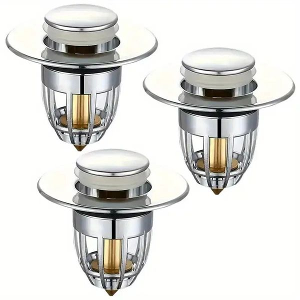 3-Pack Drain Strainers: Anti-Clog Sink Filters