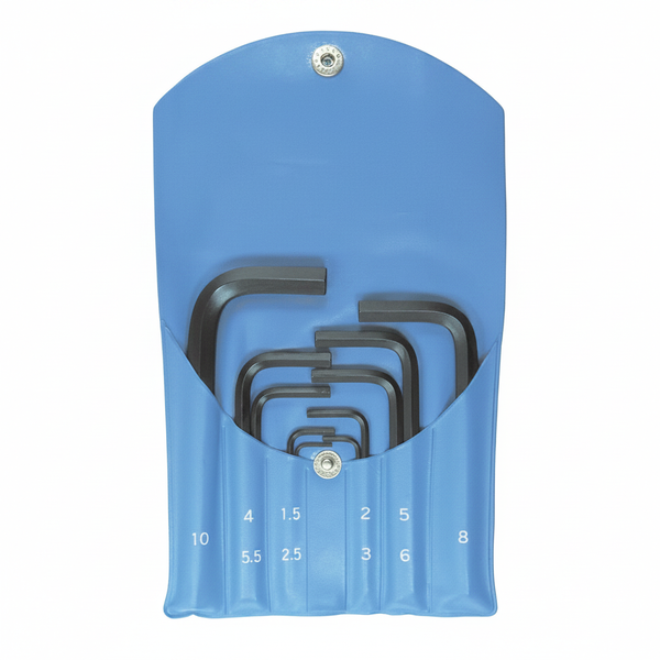 Eight Hex Key Set 10 Piece 1.5-10mm with Blue Vinyl Grip
