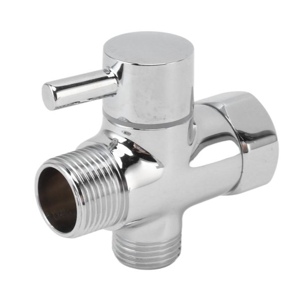 Brass 3-Way Shower Diverter Valve 1/2" Inlet 7/8" Outlet