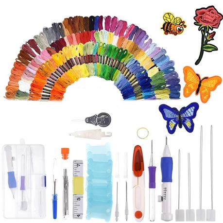 Embroidery Making Kit with 150 Colors Thread,Sewing Needle,DIY Cross Stitch Image