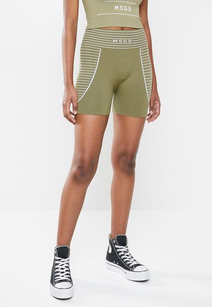 Women's Missguided Msgd Seamless Booty Short - Green