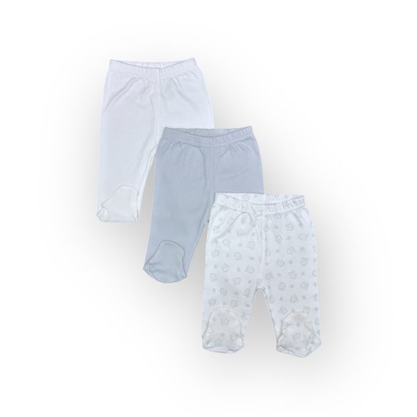Mothers Choice 3-Pack Closed-Foot Baby Basic Leggings - House Print Set