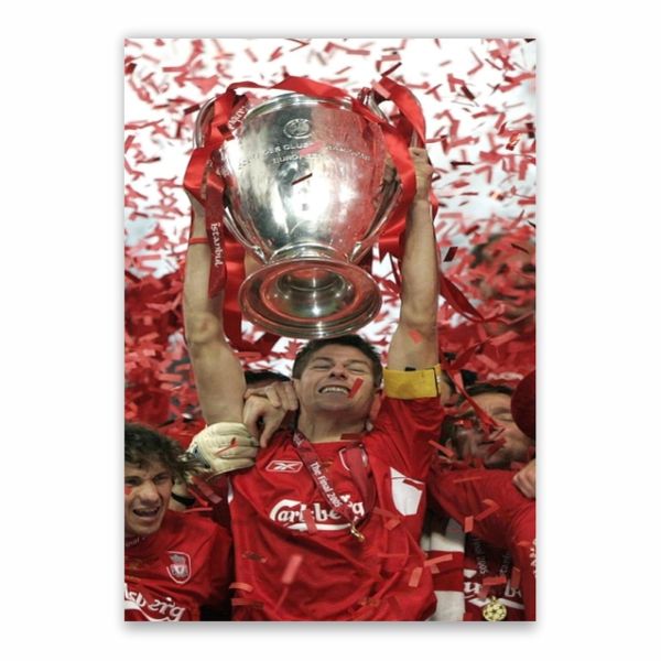 Steven Gerrard Lifts UCL Trophy Poster - A1