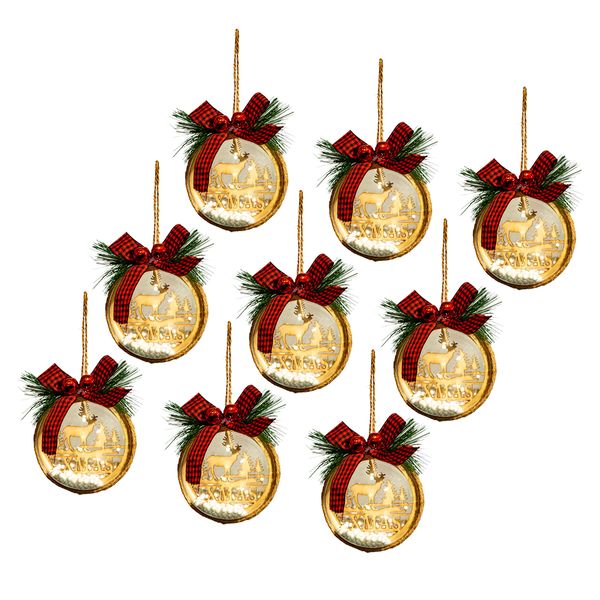 Rustic Woodland Christmas Hanging Ornaments (9-Pack)