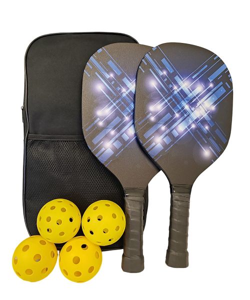 Pickleball Set - X Design- Classic Black Bag