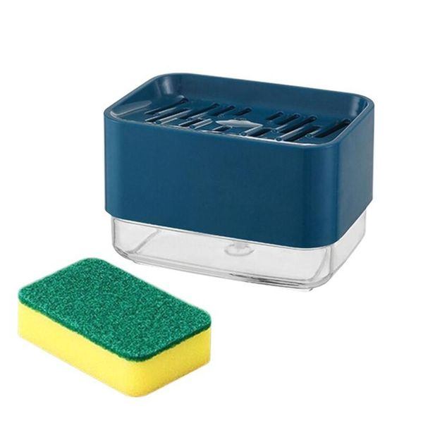 2 in 1 Soap Dispenser &amp; Sponge Holder - Blue