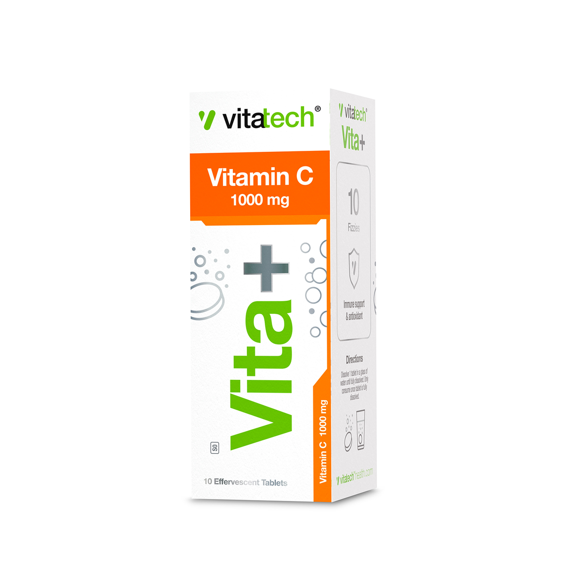 Vitatech Vita+ Vitamin C 1000mg Orange Effervescent 10 Fizzies | Shop ...