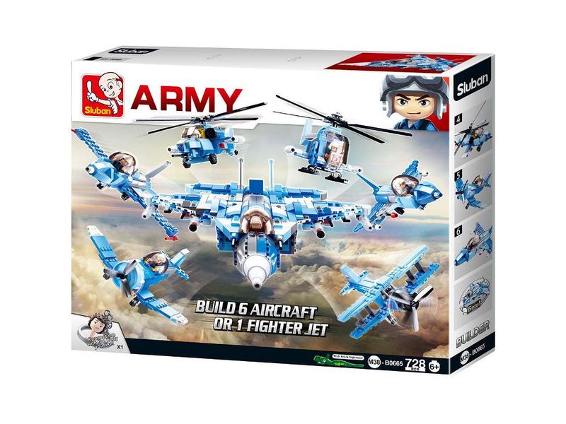 Sluban Army 6 into 1 Flight Jet- Gift Box Package