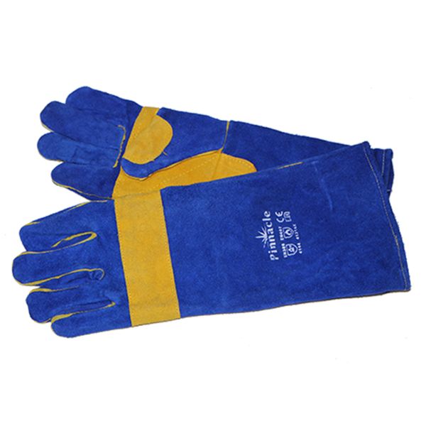 Pinnacle Blue Lined - Yellow Palm Welding Glove 8 Inch Elbow