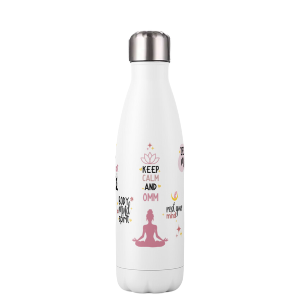 Keep Calm And OMM Yoga Double Wall Stainless Steel Water Bottle - 750ml
