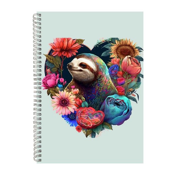 Sloth 2 Watercolor Heart Notebook Animal Gift Idea Notepad Pad 118