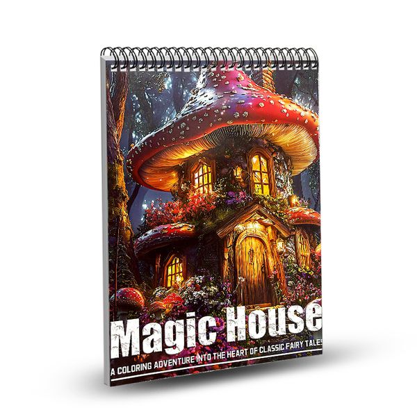 Forest-Style Mushroom House Coloring Book: Relaxation &amp; Stress Relief
