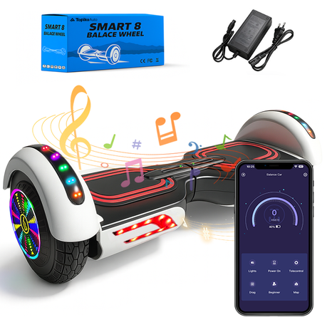 Topika 8.5 Inch Smart Self-Balancing Hoverboard with Bluetooth & LED Wheels Image