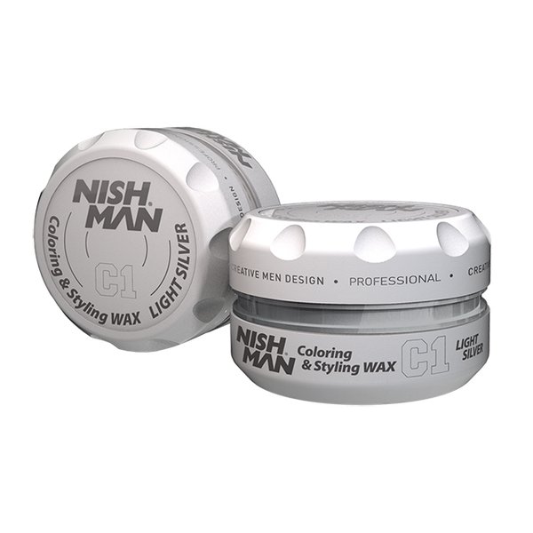 Nishman Colouring &amp; Styling Hair Wax Light Silver C1 - 100ml