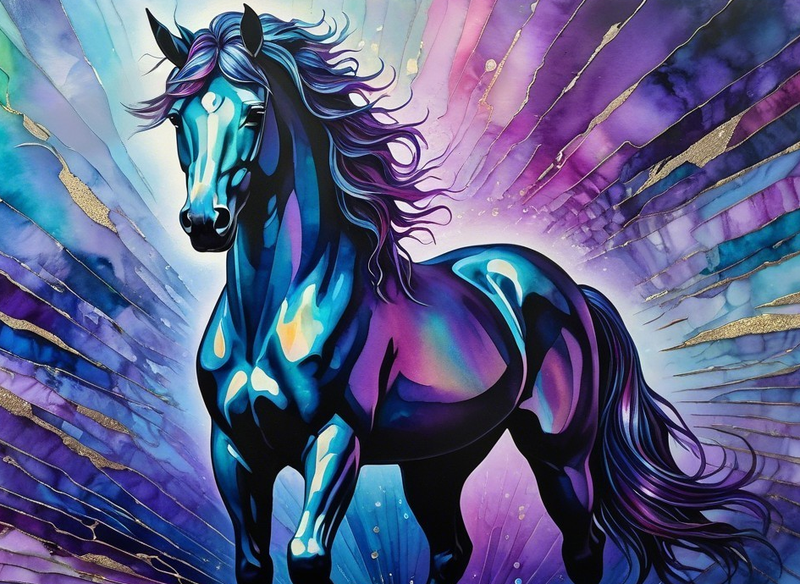 Canvas Wall Art Home Decor - Blue Horse