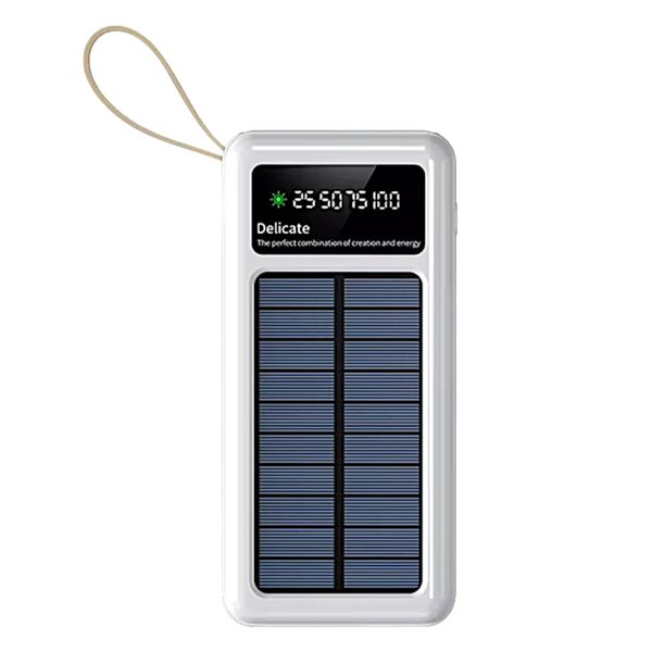 20000mAh Solar Power Bank with 4 Built-In Cables &amp; LED Power Display