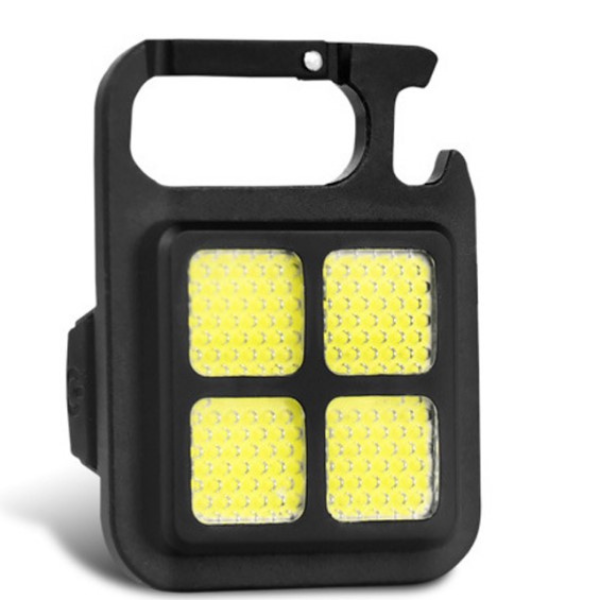 Rechargeable 4 Partition COB Mini Keychain Light + Bottle Opener