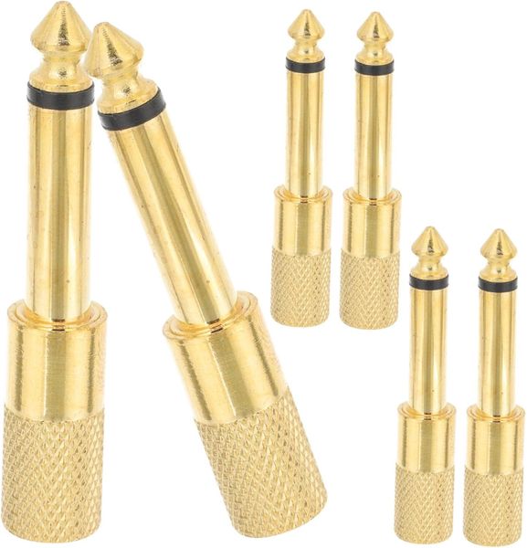 6 Pcs Audio Conversion Connector Adapter Female to Male Stereo Plug