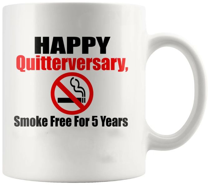 Quitterversary 5th Anniversary Quit Smoking 5 Year Smoker Gift Coffee Mug