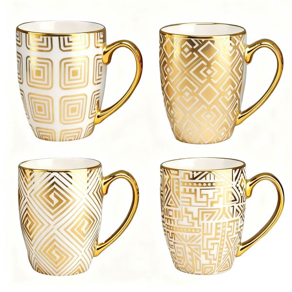 Ceramic Mug,Coffee Mugs ,Nordic Style,350ML,Set of 4