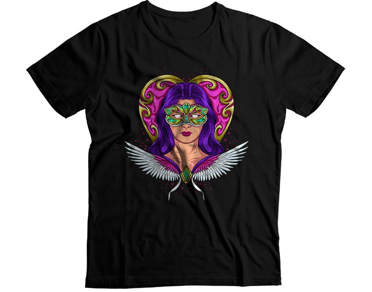 Woman Purple Hair Graphic T-Shirt