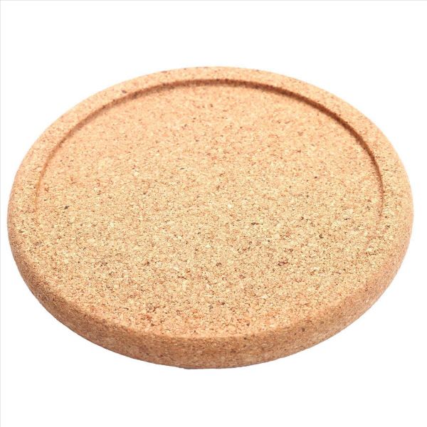 Cork Coasters with Lip for Drinks Absorbent Thick Rustic Saucer