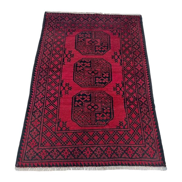 Elelphant Foot Design Red Afghan - 150 x 100 cm