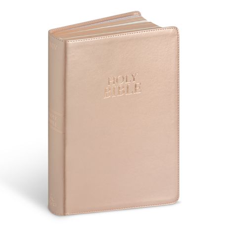 NIV Giant Print Luxury Leather Touch Rose Gold Bible Image