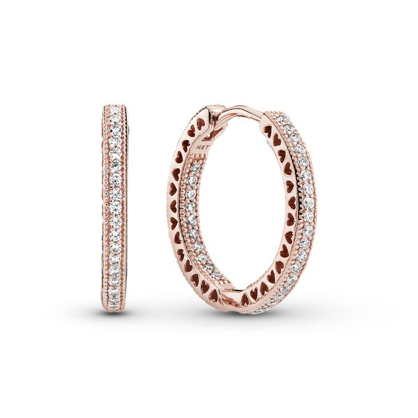 Pandora Sparkle &amp; Hearts Hoop Earrings image