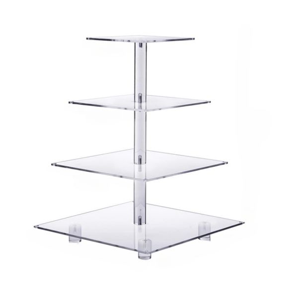 Acrylic 4 Tier Cupcake Stand Square