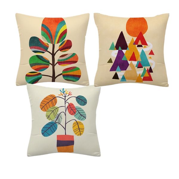 Home Decor Sofa Cushion Cover Flower - Set Of 3 - 45cm