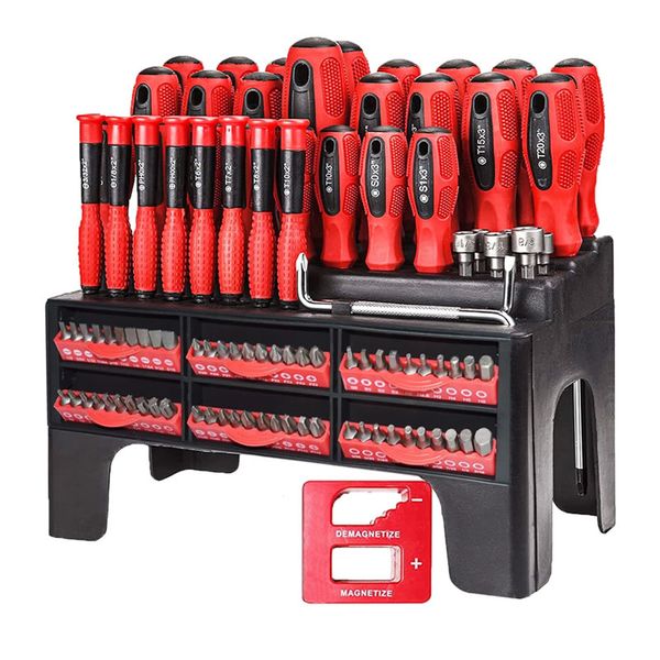 Professional 100-Piece Magnetic Screwdriver and Bit Set
