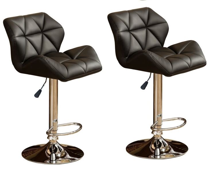 Padded Bar Kitchen Stools Chairs - Set of 2 – Dark Brown Colour