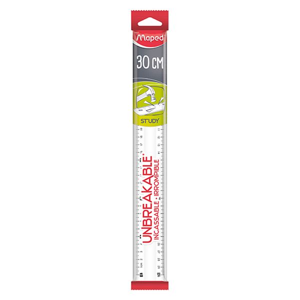 Maped Study Unbreakable 30cm Ruler - Clear box 25