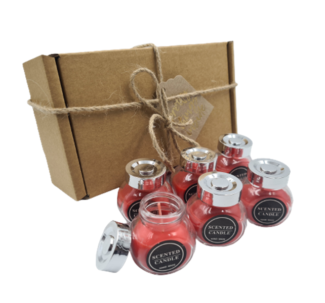 Scented Candle Giftbox Set of 6 - Red