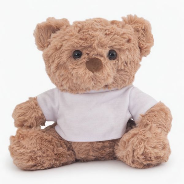 Teddy Bear Plush 20cm with Printable Shirt - Sublimation Blank Caramel