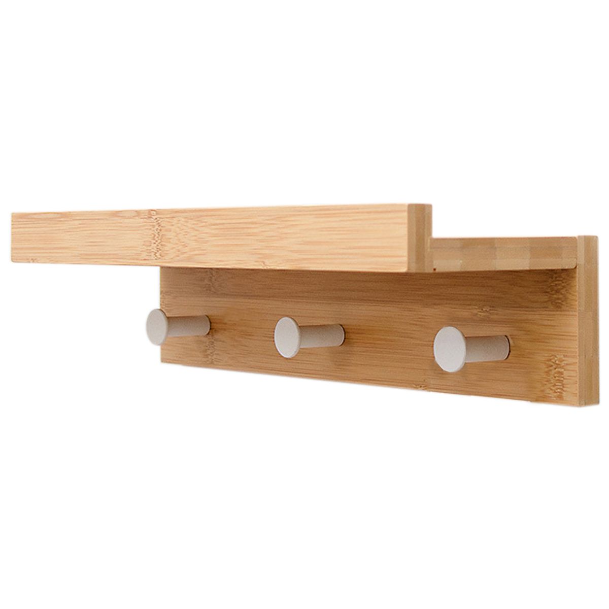 Heartdeco Bamboo Floating Shelf With Hooks | Shop Today. Get it ...