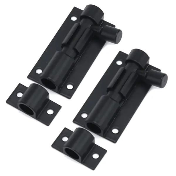 DIY Tool Security Black Sliding Barrel Bolt Lock Latch (5cm)